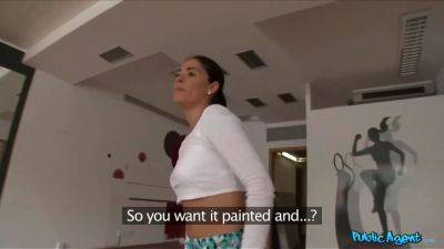 Public agent - super adorable teen student trying to open a fitness gets banged by a huge schlong - sexu.com - Britain