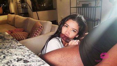 Hot Wife Lucy Latina Sucks Dick & Swallows Cum - Homemade Amateur Blowjob - porntry.com