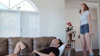 Tall teen Lena Anderson rides huge cock in reverse cowgirl - skinny blonde takes it deep - porntry.com