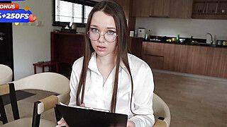 Stupid secretary made a mistake and got fucked by her boss on her desk .. - ah-me.com