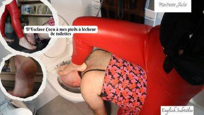 Mistress Julia Humiliates Cuckold Slave - Foot Worship & Toilet Licking Femdom - xxxfiles.com - France