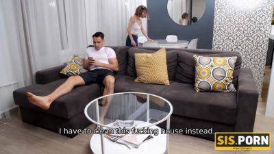 .sex. girl believes step-brother words that promise getting rid of work after xxx - sexu.com - Russia