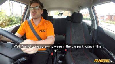 Faux driving school - nineteen year old dark haired learner lures instructor in car porno romp - sexu.com