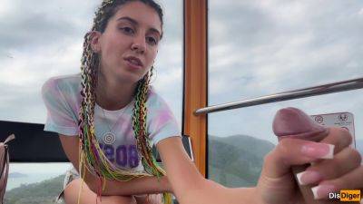 Risky Ferris Wheel Handjob - Stranger Swallows My Cum In Public With Katty West - hclips.com