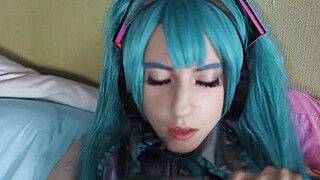 Role Play - Miku Fucks Herself With Cucumber - ah-me.com