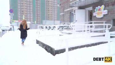 Debt4k. cunning dude pounds Shaved Pussy of red-haired cutie rose nasty for the debt - sexu.com - Russia