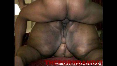 Thick ebony BBW takes massive BBC deep while hubby listens on the phone - veryfreeporn.com