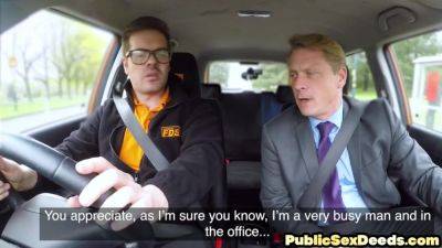 Busty driving student bounces on dick - hotmovs.com