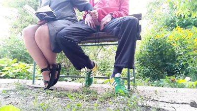 MILF Stepmom Jerks Off Step Son's Hard Cock Until He Cums Outdoor - veryfreeporn.com - Ukraine