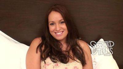 New Brunette Teen with Big Tits Sucks Fat Cock in First Time Audition - xxxfiles.com