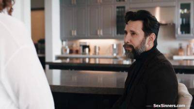 Small tits Sophia Burns puts his COCK AND BALLS in her mouth - hotmovs.com