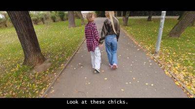 Vip4k. nasty blonda lezzie didn’t see a problem to fuck on a job casting in front of her girlfr - sexu.com - Russia