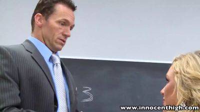 Innocenthigh blond teenie Cameron Dee bangs teacher - sexu.com