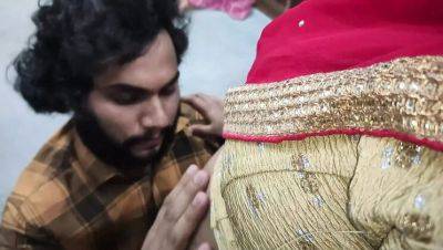 Hot Indian Wife in Red Half Saree - Navel Lick & Romantic Kissing - xxxfiles.com - India