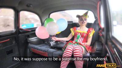 Fake cab - petite valentines day cosplay clown bursts and blows a load hard - sexu.com