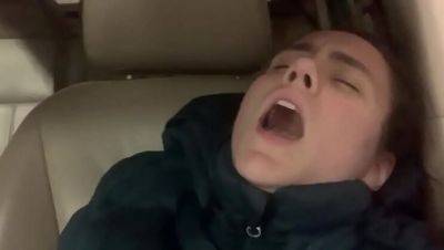 Hot Brunette MILF Masturbates & Cums Hard in Car - Public Sex Agony - porntry.com