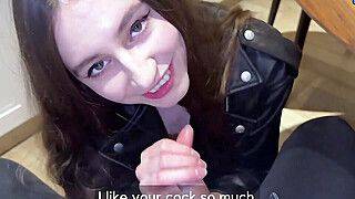 Notorious slut gets a harsh oral pleasure and a jizz shot on her face from a parking attendant - insane and - ah-me.com