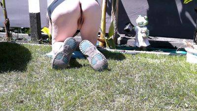 Hot German MILF SimoneLive1 Naked Behind Hedge - Amateur Outdoor Peeping - xxxfiles.com - Germany