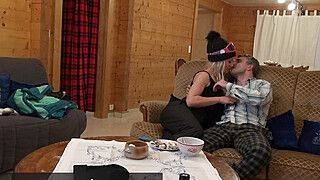 Sex in the chalet with hot blonde woman - ah-me.com