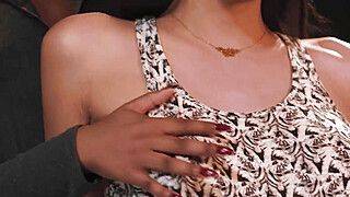 Lily Starfire - Tgirl Zariah Aura blindfolded during sex - ah-me.com