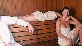 PUBLIC SAUNA: HE closed the door and fucked me hard! I had to swallow his cum! - ah-me.com