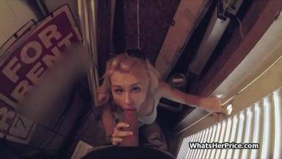 Broke Teen With Big Tits Gives Quick Blowjob In Utility Room For Cash - porntry.com