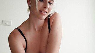 Alex - Sexy tanned blonde sucks cock and asks her to fuck? Just don't cum on me? - ah-me.com