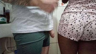 Naughty Maid Catches Me Jerking Off To Porn In The Bathroom - AliceHot & Brenohot Fuck - xxxfiles.com