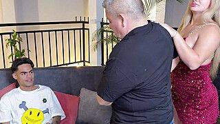 I fuck my stepmom in the living room while my stepdad is on a call! Danyel Mast and Karen Sleent... - ah-me.com - Colombia