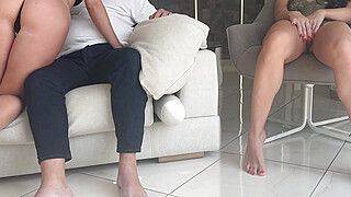 A big assed blonde asked her brunet friend to watch her get it in her throat from her boyfrien - ah-me.com