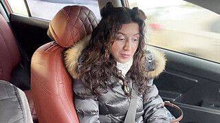 Katty West - Risky Public Sex in the Car Huge Cum on Face and Cumwalk in metro - ah-me.com