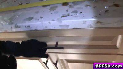 Teen thieves caught by a horny lesbian neighbor - sexu.com