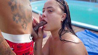 Poolside couple swap with my wife and her young friend - ah-me.com