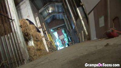 Teen jacks off grandpa then blows him - hotmovs.com