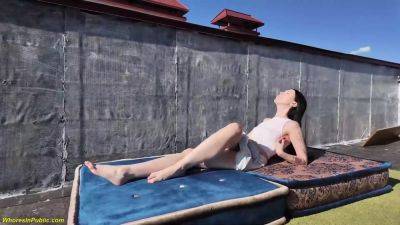 skinny milf ass fucked on a public roof - hotmovs.com - Russia