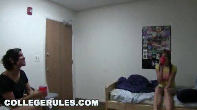 Young Teenage Students Get Wild In A Dorm Room Orgy - sexu.com