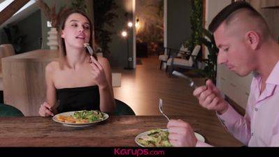 Elena Vedem In Skinny Teen 18+ Tart Gets Laid Out On The Dining Room Table And Fucked Hard - hotmovs.com