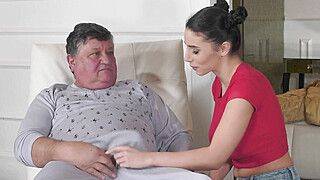 Nelly Kent - Sexy Busty Housekeeper Nelly Kent Knows How To Take Care Of An Old Man's Cock - ah-me.com