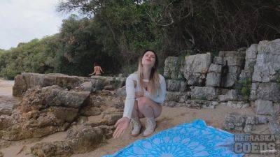 Spending Time On A Secluded Nude Beach With Melonie Fingering Her Asshole Outdoors - hotmovs.com