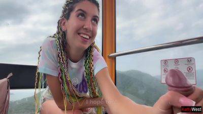 Public Dick Flashing - Girl Jerks My Cock And Swallows Cum On Ferris Wheel 10 Min - Katty West - hclips.com