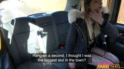 Female faux cab - 2 enemy tramps pussy stack and both get creampied - sexu.com - Britain