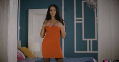 Maddy Black is magnificent in orange and lace - sexu.com - Britain - Czech Republic