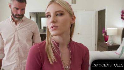 Perfect Blonde Melody Marks Seduces Busty Next-Door Neighbor Rachael Cavalli With Stepdad - hotmovs.com - Usa