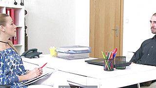 Alexis Crystal - Emilia - Massive cumshot covers agents pussy - ah-me.com