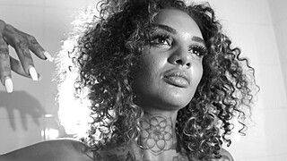 Leah Michelle in an artistic black and white solo - ah-me.com