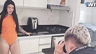 Cuckold boyfriend fucks his girlfriend's friend in photo shoot - Danner Mendez and Abby Montano - ah-me.com