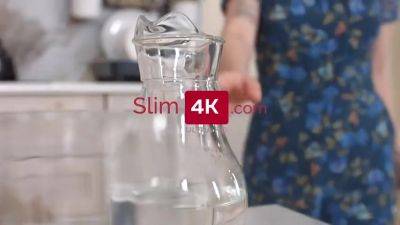 Blue-haired Indulges In Kitchen Love With Rebecca Blue And Rebecca Nikson - hotmovs.com