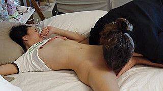 Asian teen stepdaughter woken up and used fro sex - Baebi Hel - ah-me.com - Japan