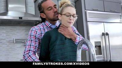 Lily Larimar - Blonde Teen Lily Larimar Fucked Hard By Stepdad For Talking Dirty - Facial & Glasses Cumshot - veryfreeporn.com