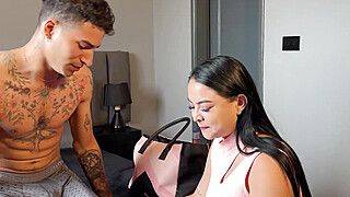 Busty masseuse relieves my knee pain by massaging my cock - Daniela Gomez and Thiago Lopez - ah-me.com